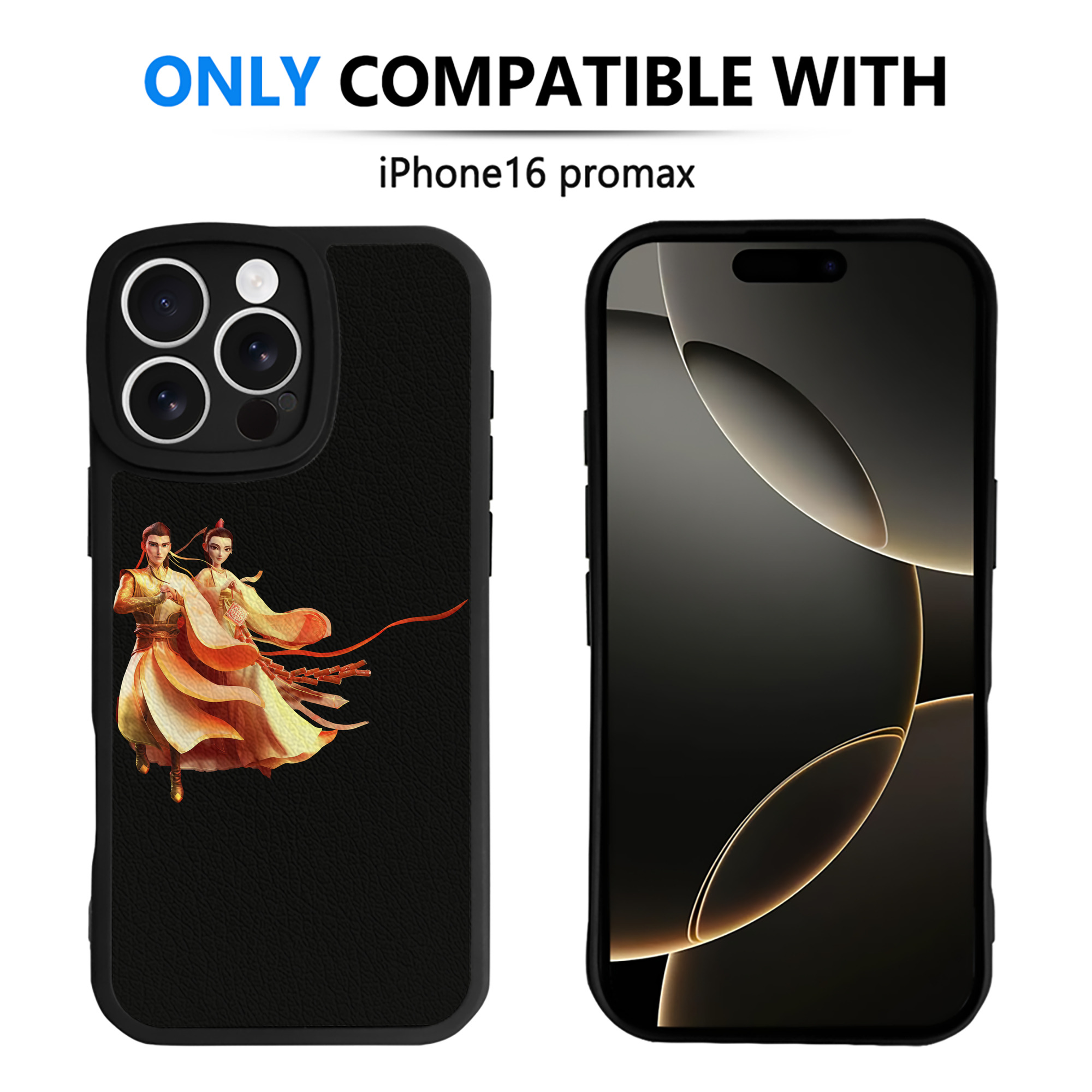 （画像用） Ne Zha 2 ナタ 魔童の大暴れ 【iPhone 16シリーズ対応】シリコンスマホケース（レザー調） 材質：シリコン
